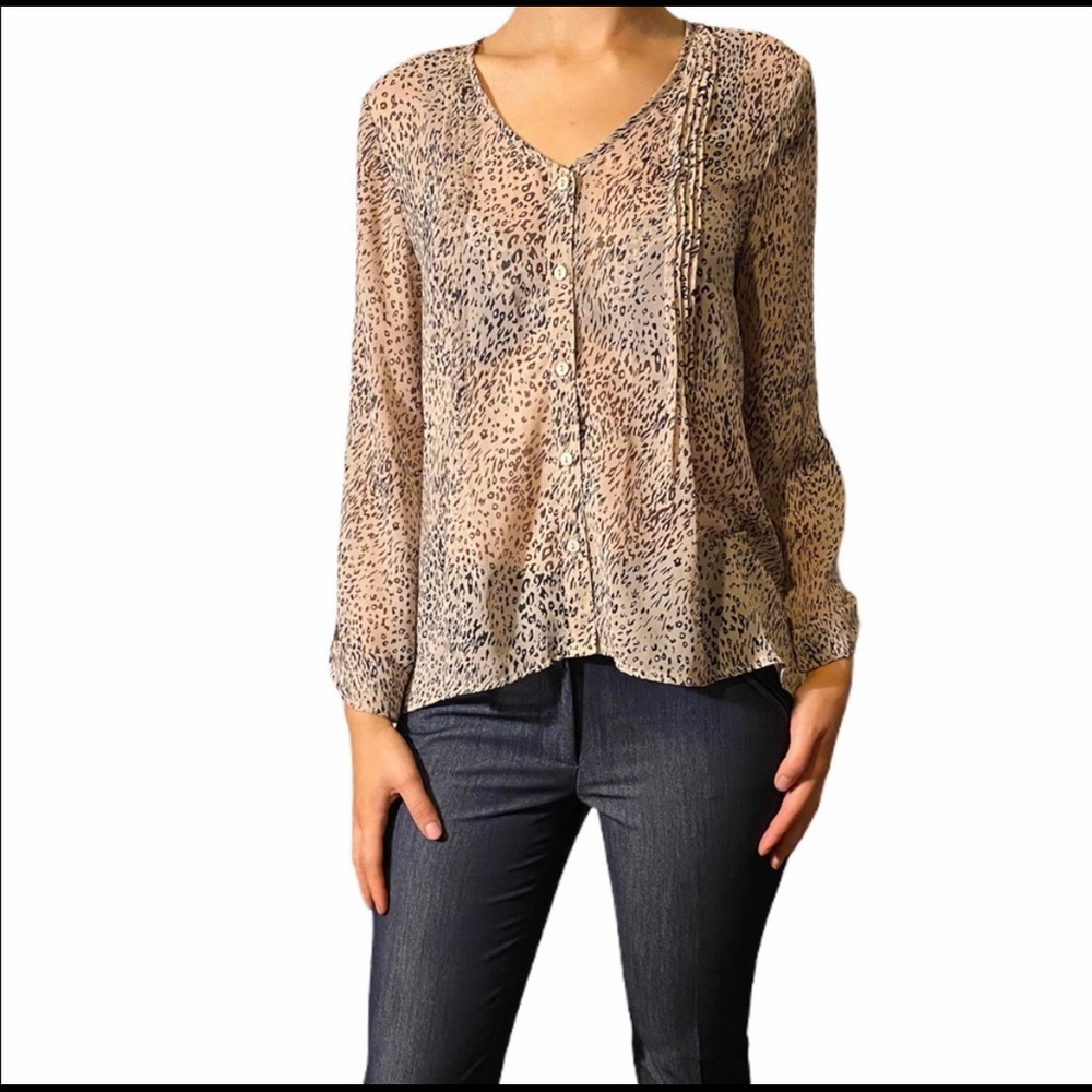 Anthropologie Pins & Needles Animal Print Top